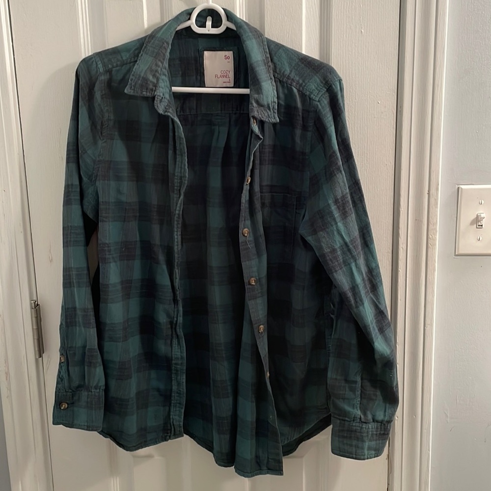 SO dark green flannel